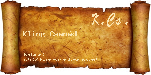 Kling Csanád névjegykártya